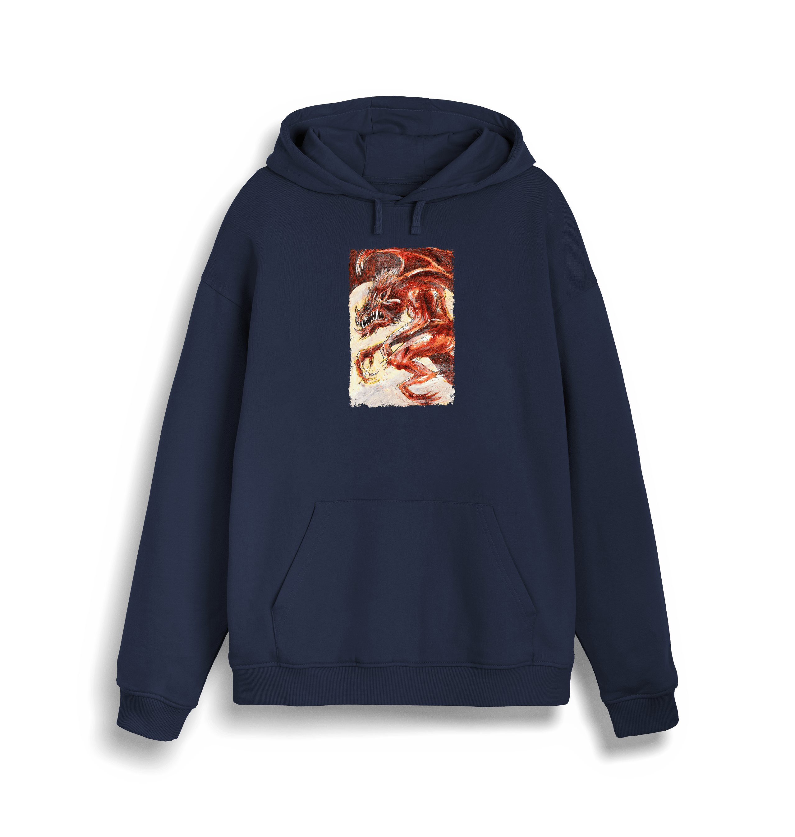 French Navy Printed Sweater Front